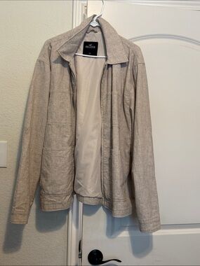 Hollister Men's Lightweight Beige Shirt Jacket